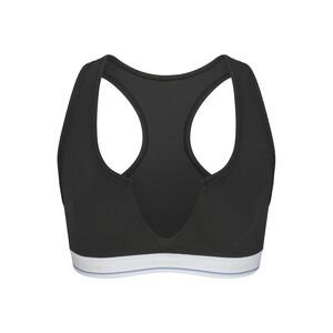NWT Skims Cotton Rib Split Neck Bralette in Soot